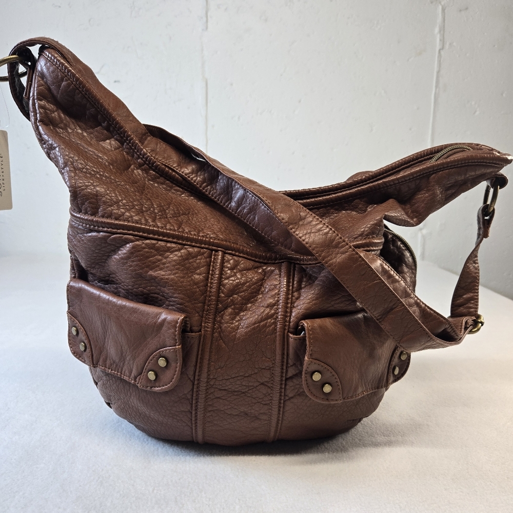 Crossbody Expandable Bag w/ stud pockets Boho Style Purse